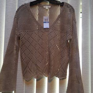 Ultra Flirt Pointelle-Knit Pullover Sweat